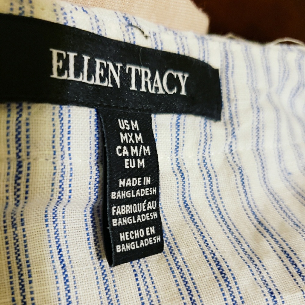 NWT Ellen Tracy roll up linen shirt - Picture 4 of 6
